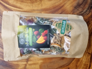 Чай зеленый с апельсином и малиной